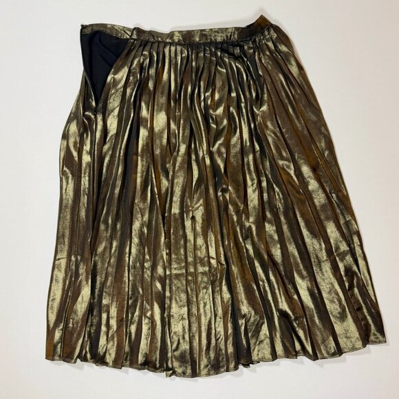 Ann Taylor Pleated Metallic A-Line Skirt - Picture 2 of 6